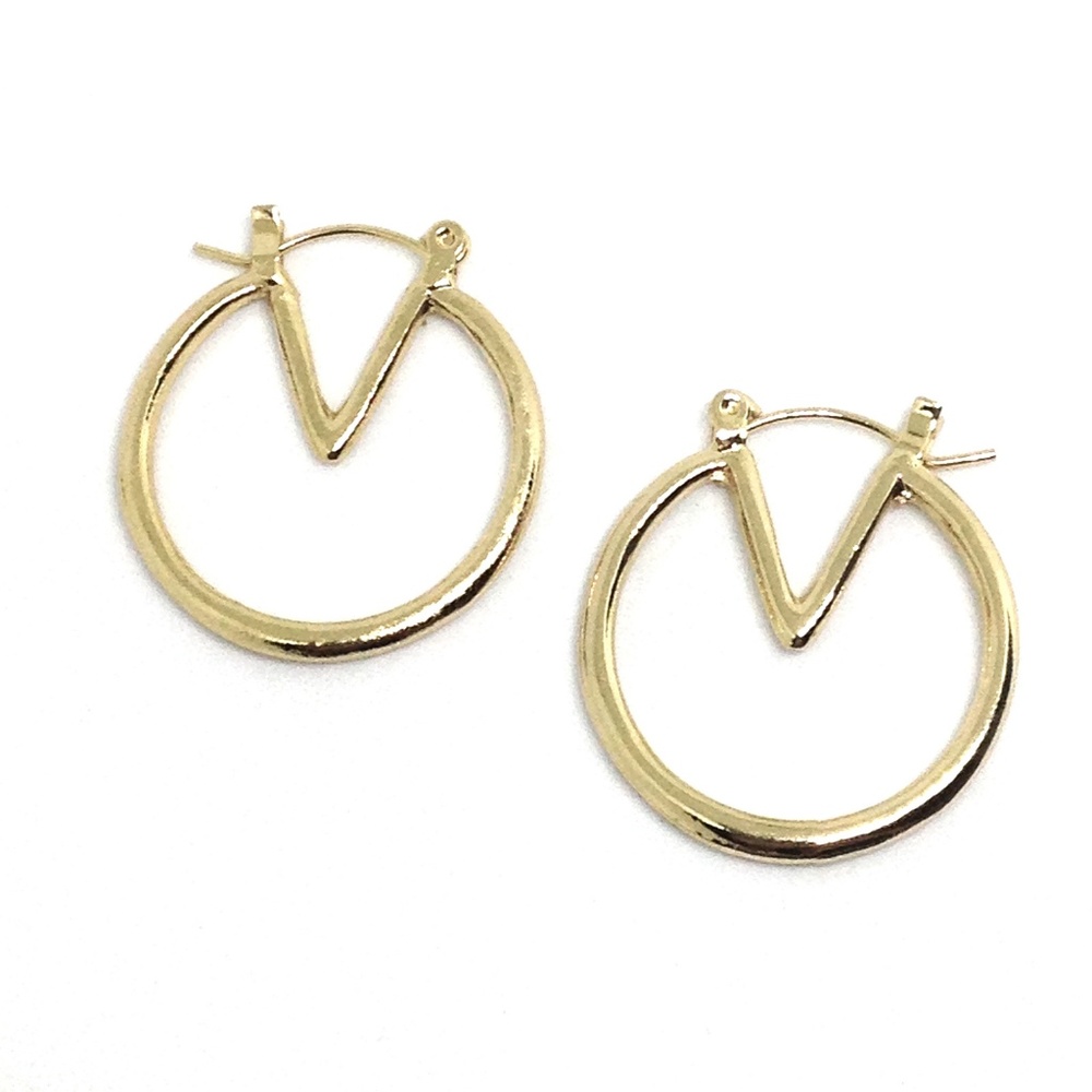 Earrings Hoop V Gold